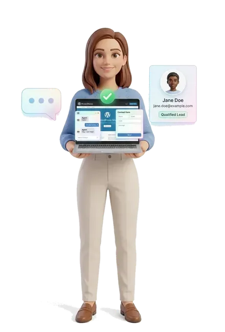 Agente chatbot IA para web WordPress y captación de leads
