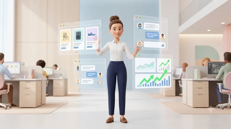 Agentes de IA para ecommerce: que son y como empezar Agentes de IA para ecommerce coordinando fichas de producto, chat y trafico web en una tienda online