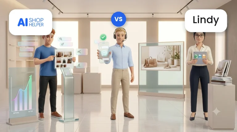 AI Shop Helper vs Lindy: comparativa de agentes de IA para ecommerce