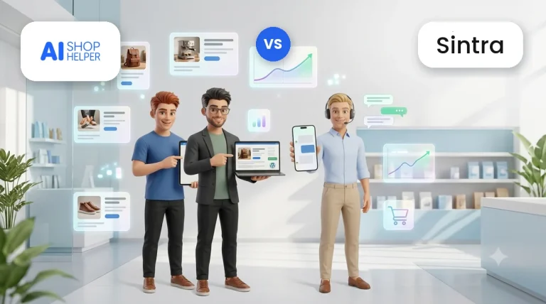 AI Shop Helper vs Sintra: comparativa de agentes de IA para ecommerce