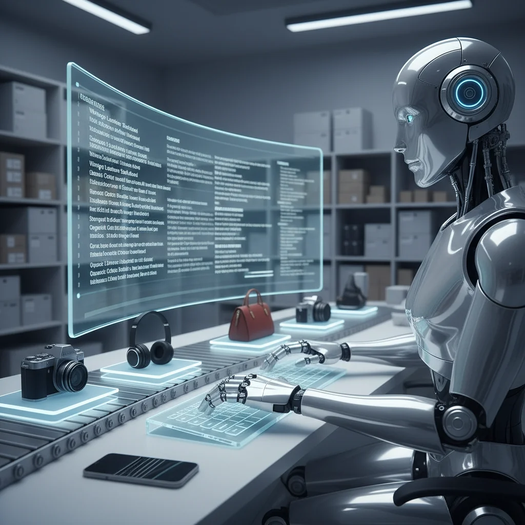 Robot automatizando la creación de descripciones de productos.