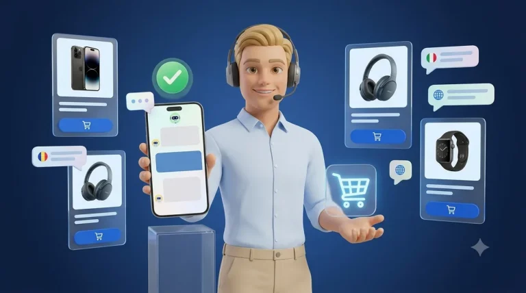 Chatbot de IA atendiendo una tienda online con recomendaciones de producto y añadir al carrito en WooCommerce y PrestaShop