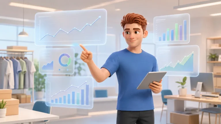 Agente de IA de AI Shop Helper usando datos de Google Analytics con paneles de analítica web